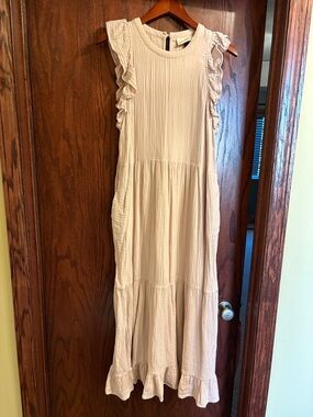 Universal Thread Blush Pink Maxi Dress with Ruffle Shoulders